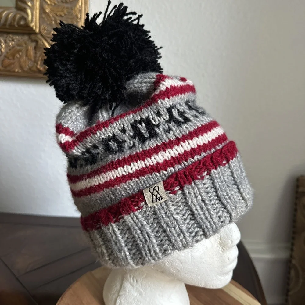 FAZL Handmade Himalayan‎ Hat Beanie Uttar North Gray Black Red Unisex Adult